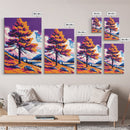 Lone Tree Painting, Colorful Nature Wall Art, Vibrant Landscape Canvas Print, Rustic Home Decor, Living Room Wall Art, Boho Art