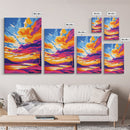Dramatic Sky Art, Vibrant Sunset Painting, Colorful Landscape Canvas Print, Nature Wall Art, Modern Home Decor, Living Room Wall Art