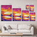 Canyon Sunset Art, Vibrant Nature Painting, Colorful Landscape Canvas Print, Rustic Home Decor, Western Wall Art, Living Room Wall Art