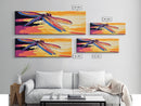 Dragonfly Painting, Nature Decor, Sunset Canvas Print, Boho Wall Art, Vibrant Bedroom Art, Insect Illustration, Colorful Framed Canvas