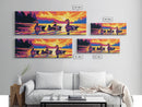 Ducks on Lake, Nature Canvas Print, Vibrant Sunset Painting, Wildlife Wall Art, Framed Canvas Print, Cabin Decor, Rustic Living Room Art