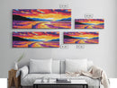 Sunset River Path, Landscape Wall Art, Vibrant Nature Print, Living Room Wall Art, Framed Canvas Print, Autumn Wall Decor, Colorful