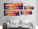 Fiery Sky Reflection, Mountain Lake Art, Vibrant Sunset Print, Nature Wall Decor, Framed Canvas Print, Living Room Wall Art, Bold