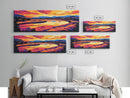 Autumn River, Sunset Landscape Painting, Colorful Nature Print, Scenic Wall Art, Framed Canvas Print, Living Room Decor, Boho Art