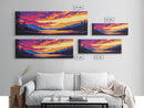 Twilight Over Mountains, Vibrant Nature Print, Sunset Landscape Art, Boho Wall Decor, Framed Canvas Print, Living Room Art, Colorful