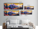 Majestic Mountains, Autumn Landscape Painting, Colorful Nature Print, Cabin Wall Decor, Framed Canvas Print, Living Room Wall Art
