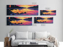 Autumn Leaf, Sunset Lake, Nature Wall Art, Canvas Print, Rustic Home Decor, Fall Landscape, Cabin Aesthetic, Boho Art, Warm Tones