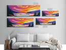 Sunset Clouds, Mountain Lake, Nature Painting, Canvas Print, Boho Wall Decor, Serene Landscape, Warm Color Palette, Fall Vibes