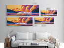 Foggy Lake, Pine Trees, Golden Sunset, Framed Canvas Print, Nature Art, Calming Wall Art, Rustic Home Aesthetic, Warm Earthy Tones