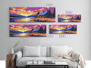 Forest Lake, Rocky Shoreline, Vibrant Sunset, Canvas Print, Fall Painting, Home Wall Art, Earthy Tones, Cabin Aesthetic, Warm Colors