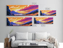 Rolling Hills, Sunset Sky, Colorful Landscape, Framed Canvas Print, Scenic Nature Decor, Vibrant Home Aesthetic, Serene Painting