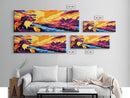 Sunset Cliff, Vibrant Nature Art, Landscape Wall Decor, Framed Canvas Print, Colorful Sunset Painting, Large Wall Art, Gift Idea