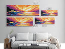 Ocean Wave, Coastal Sunset Art, Beach Wall Decor, Framed Canvas Print, Vibrant Seascape Painting, Nautical Home Accent, Gift Idea