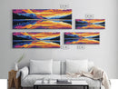 Reflective Lake, Mountain Sunset Art, Tranquil Nature Wall Decor, Framed Canvas Print, Scenic Landscape Painting, Large Wall Art, Gift Idea