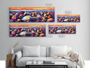 Colorful Rocks, Coastal Art, Sunset Beach Scene, Nature Inspired, Bathroom Wall Art, Vibrant Seaside Decor, Framed Canvas Print
