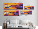 Sailing Boats, Waterfront Sunset, Coastal Landscape, Nautical Theme, Modern Home Decor, Canvas Print, Living Room Wall Art