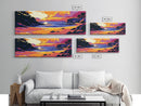 Coastal Sunset, Cliffside View, Ocean Horizon, Tranquil Beach Scene, Living Room Wall Art, Framed Canvas Print, Boho Decor