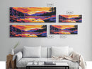 Sunset Lake, Nature Wall Art, Modern Landscape, Vibrant Colors, Wilderness Scene, Living Room Decor, Framed Canvas Print
