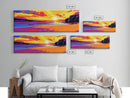 Golden Shore, Ocean Sunset, Boho Home Decor, Sunset Lover Gift, Warm Tones, Relaxing Seaside, Living Room Art, Canvas Print