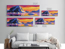 Icy Mountain, Sunset Over Ice, Vibrant Frozen Landscape, Cool Color Palette, Arctic Beauty, Bold Wall Art, Canvas Print