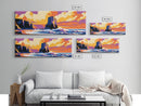 Coastal Cliffs, Ocean Sunset, Bold Seascape, Modern Beach Art, Tropical Vibes, Relaxing Scenery, Living Room Wall Art, Framed Canvas Print