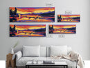 Sunset Trout, Fishing Wall Art, Cabin Decor, Nature Landscape, Framed Canvas Print, Colorful Fish Painting, Rustic Home, Lodge Art