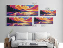 Vibrant Lake Sunset, Nature Art, Colorful Landscape, Living Room Decor, Framed Canvas Print, Cozy Cabin, Bright Wall Art, Autumn Home