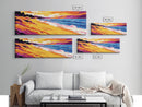 Coastal Sunset, Beach Wall Art, Ocean Waves, Seaside Decor, Framed Canvas Print, Summer Home, Vibrant Landscape, Boho Art