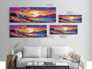 Cliffside Lighthouse, Ocean Sunset Art, Coastal Wall Print, Nautical Home Decor, Vibrant Landscape, Canvas Print, Bedroom Wall Art