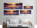 Water Lily Sunset, Tranquil Lake Art, Zen Wall Decor, Nature Inspired Print, Vibrant Landscape, Canvas Print, Relaxing Bedroom Art