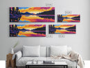 Forest Lake, Evening Reflections, Canvas Print, Tranquil Water Scene, Nature Wall Art, Rustic Cabin Decor, Vibrant Sunset Painting