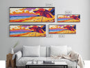 Beach Umbrella, Ocean Sunset, Coastal Escape, Canvas Print, Summer Wall Art, Vibrant Colors, Relaxing Home Decor, Seaside Serenity