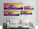 Majestic Peaks, Mountain Reflection, Vibrant Nature, Scenic Landscape, Canvas Print, Office Decor, Wilderness Art, Adventure Wall Decor