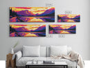 Mountain Sunset, Landscape Art, Nature Print, Living Room Decor, Canvas Print, Colorful Wall Art, Rustic Home, Cabin Art, Boho Style
