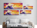 Sunset Ocean, Coastal Wave, Vibrant Seascape, Beach House Decor, Canvas Print, Nautical Wall Art, Surfing Home Decor, Summer Vibes