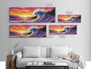Tropical Wave, Bold Sunset, Colorful Ocean, Surreal Art, Canvas Print, Coastal Wall Art, Beach House Decor, Vibrant Landscape