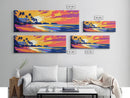 Beach Paradise, Palm Trees, Vibrant Sunset, Coastal Scene, Canvas Print, Living Room Wall Art, Island Escape, Tropical Home Decor