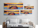 Wooden Dock, Tranquil Lake, Sunset Reflection, Serene Escape, Canvas Print, Cabin Decor, Nature Wall Art, Bedroom Wall Art