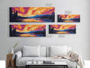 Forest Lake, Sunset Reflection, Framed Canvas Print, Cozy Cabin Decor, Vibrant Landscape, Fall Wall Art, Living Room Artwork, Nature Scene