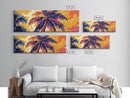 Tropical Palm Trees, Sunset Sky, Boho Wall Art, Framed Canvas Print, Beach House Decor, Vibrant Landscape, Coastal Artwork, Bedroom Art