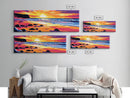 Beach Sunset, Waves and Rocks, Vibrant Coastal Art, Framed Canvas Print, Tropical Wall Art, Ocean Decor, Beach Artwork, Large Wall Art