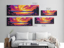 Lake Sunset, Vibrant Reflection, Framed Canvas Print, Cabin Wall Art, Fall Landscape, Cozy Home Decor, Boho Artwork, Large Wall Art
