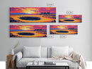 Sunken Hole, Sunset Glow, Framed Canvas Print, Surreal Landscape Art, Mystical Wall Decor, Vibrant Nature Scene, Living Room Art