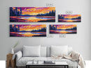 Lake Reflection, Colorful Trees, Sunset Water Scene, Nature Art, Canvas Print, Cabin Decor, Living Room Wall Art, Autumn Inspired Art