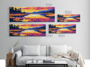 Sunset River, Autumn Landscape, Colorful Nature, Framed Canvas Print, Living Room Wall Art, Rustic Decor, Cabin Wall Hanging, Vibrant Art