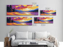 Mountain Reflection, Bold Colors, Nature Painting, Framed Canvas Print, Living Room Wall Art, Boho Home Decor, Gift Idea, Autumn Aesthetic