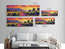 Vineyard Sunset, Rolling Hills, Wine Country, Framed Canvas Print, Farmhouse Art, Dining Room Wall Art, Living Room Decor, Vibrant Colors