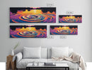 Water Ripples, Sunset Reflection, Tranquil Lake, Vibrant Nature, Framed Canvas Print, Zen Home Decor, Meditative Art, Living Room Wall Art