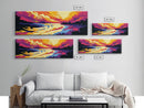 Stormy Sky, Sunset Glow, Abstract Landscape, Canvas Print, Living Room Wall Art, Nature Lover Decor, Autumn Art, Wilderness Painting