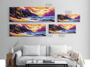 Ocean Waves, Coastal Scene, Vibrant Seascape, Canvas Print, Beach House Decor, Living Room Wall Art, Nature Artwork, Sunset Painting